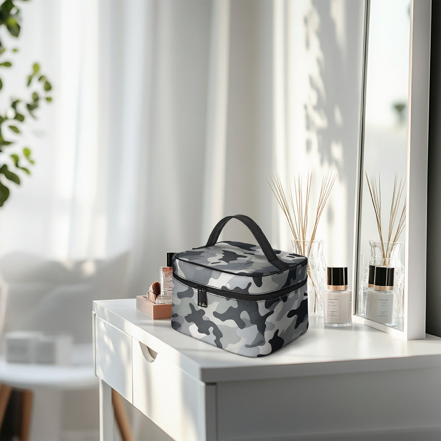 Große Kosmetiktasche - Grey Camouflage v3 Kosmetiktasche JLR Design