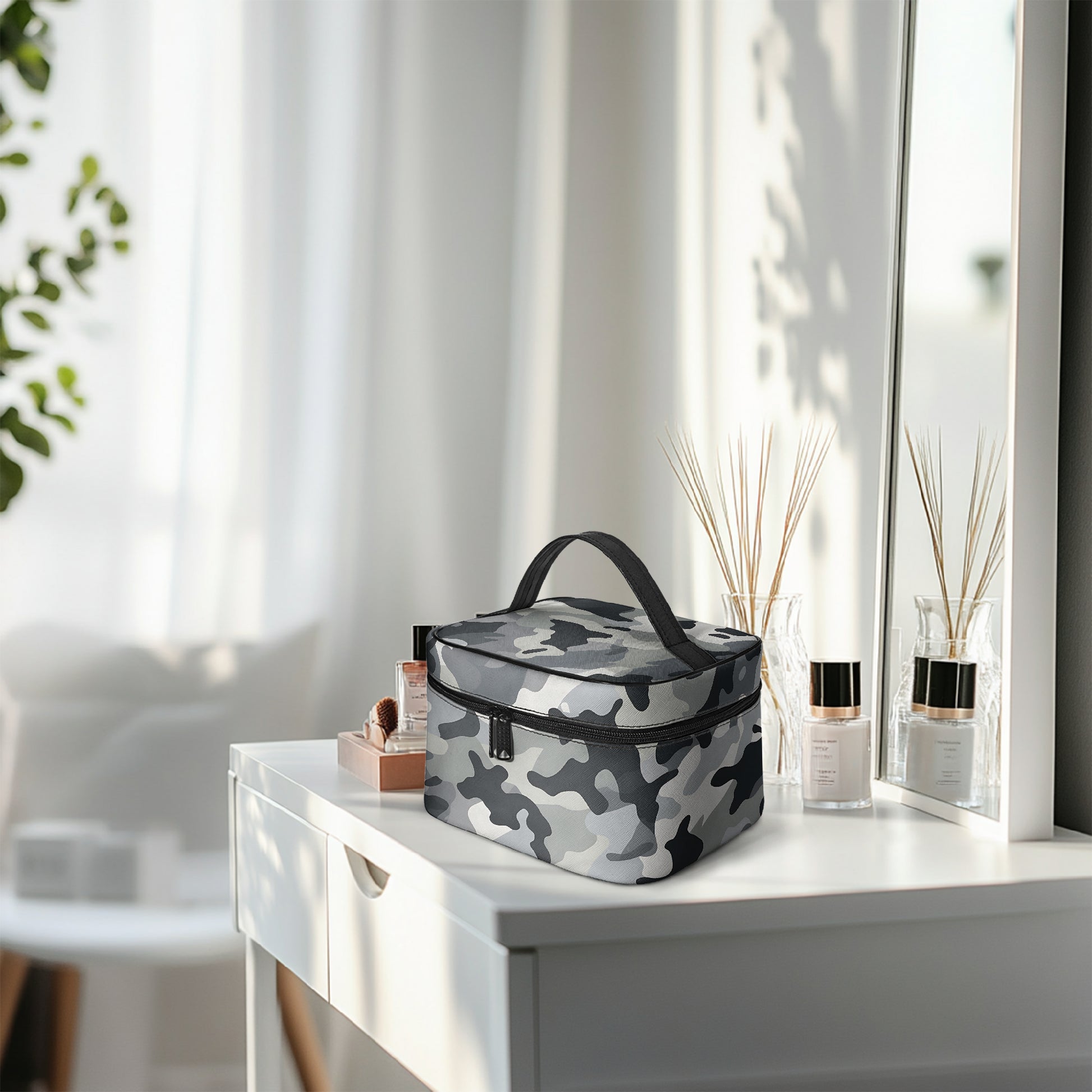 Große Kosmetiktasche - Grey Camouflage v3 Kosmetiktasche JLR Design