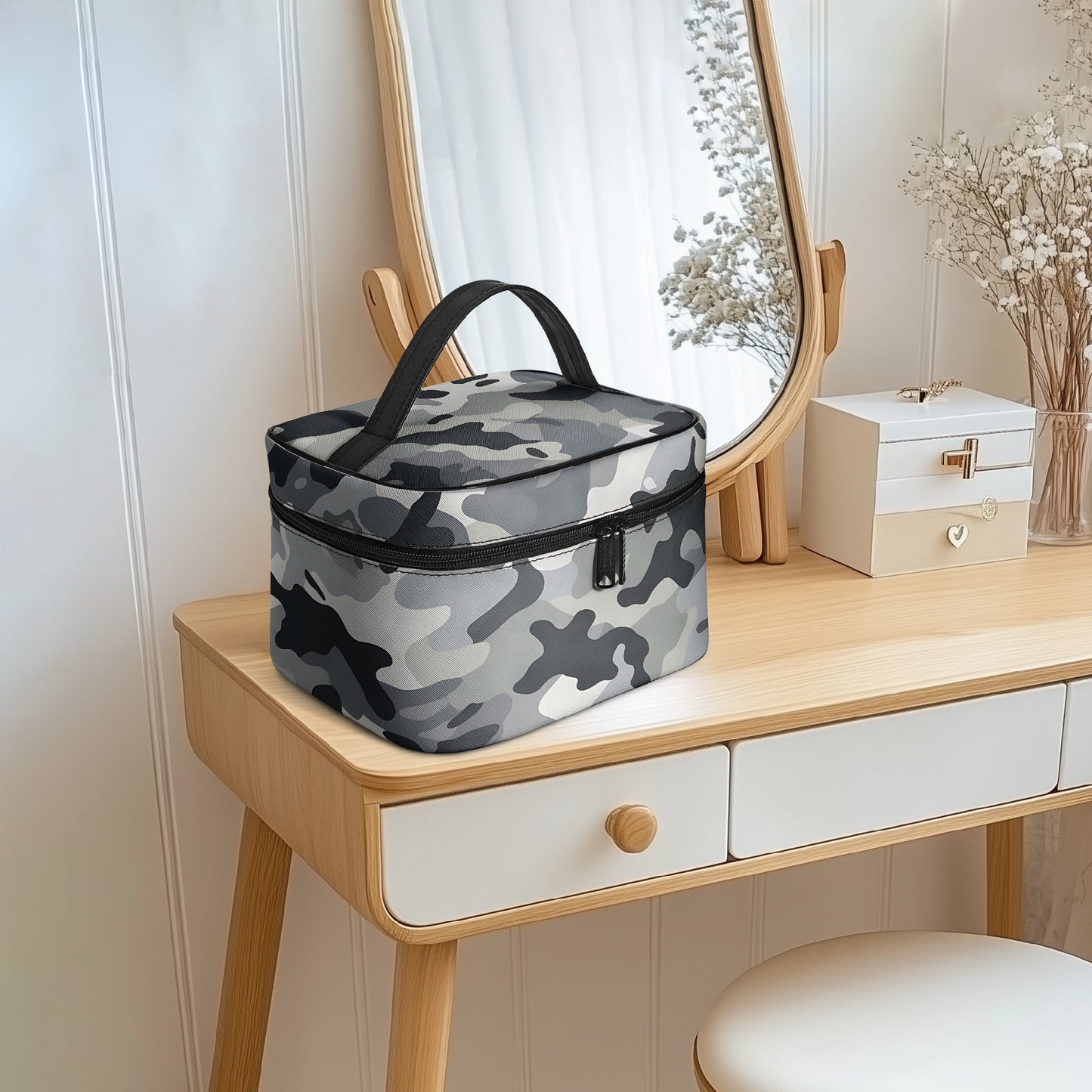 Große Kosmetiktasche - Grey Camouflage v3 Kosmetiktasche JLR Design