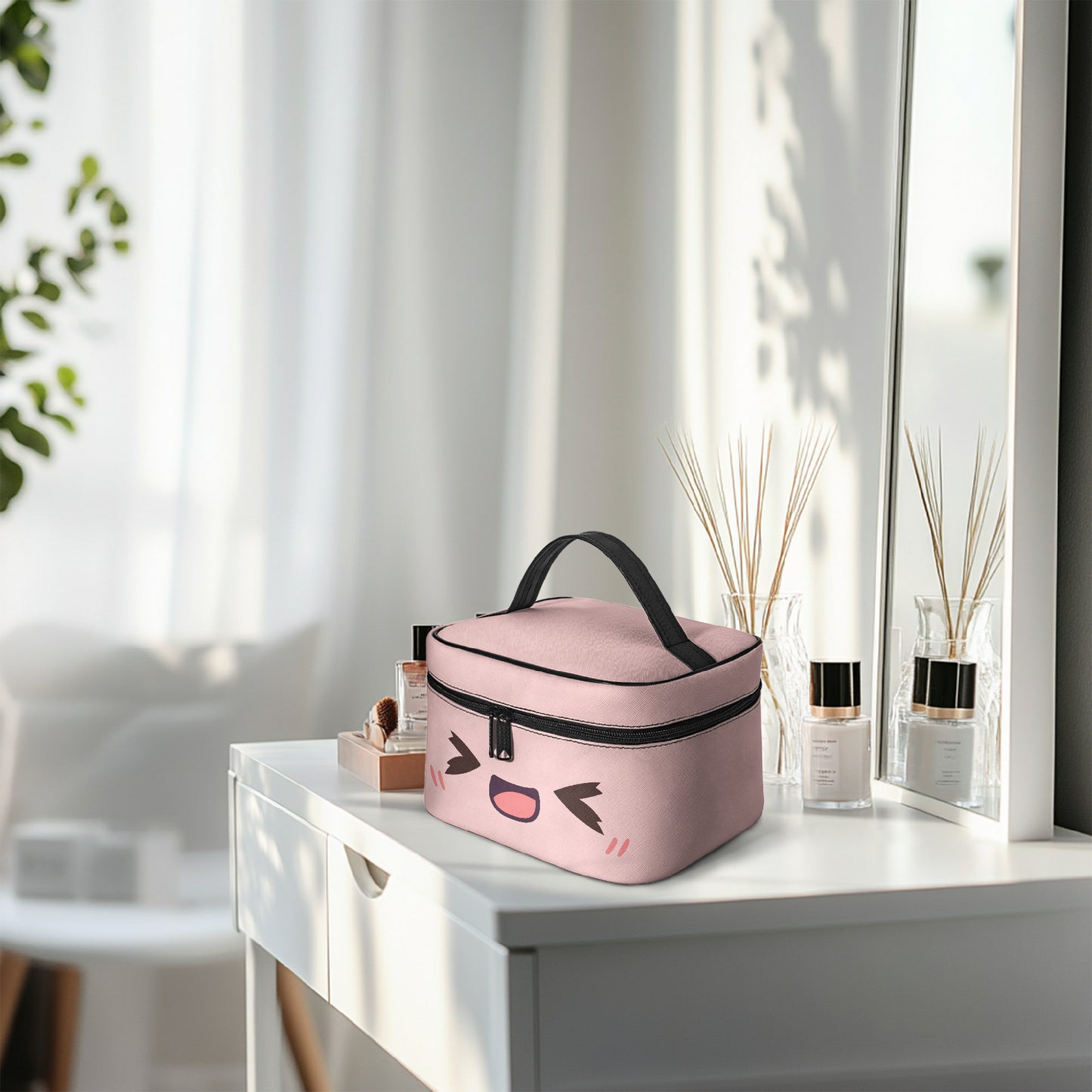 Große Kosmetiktasche - Lachendes Kawaii Kosmetiktasche JLR Design