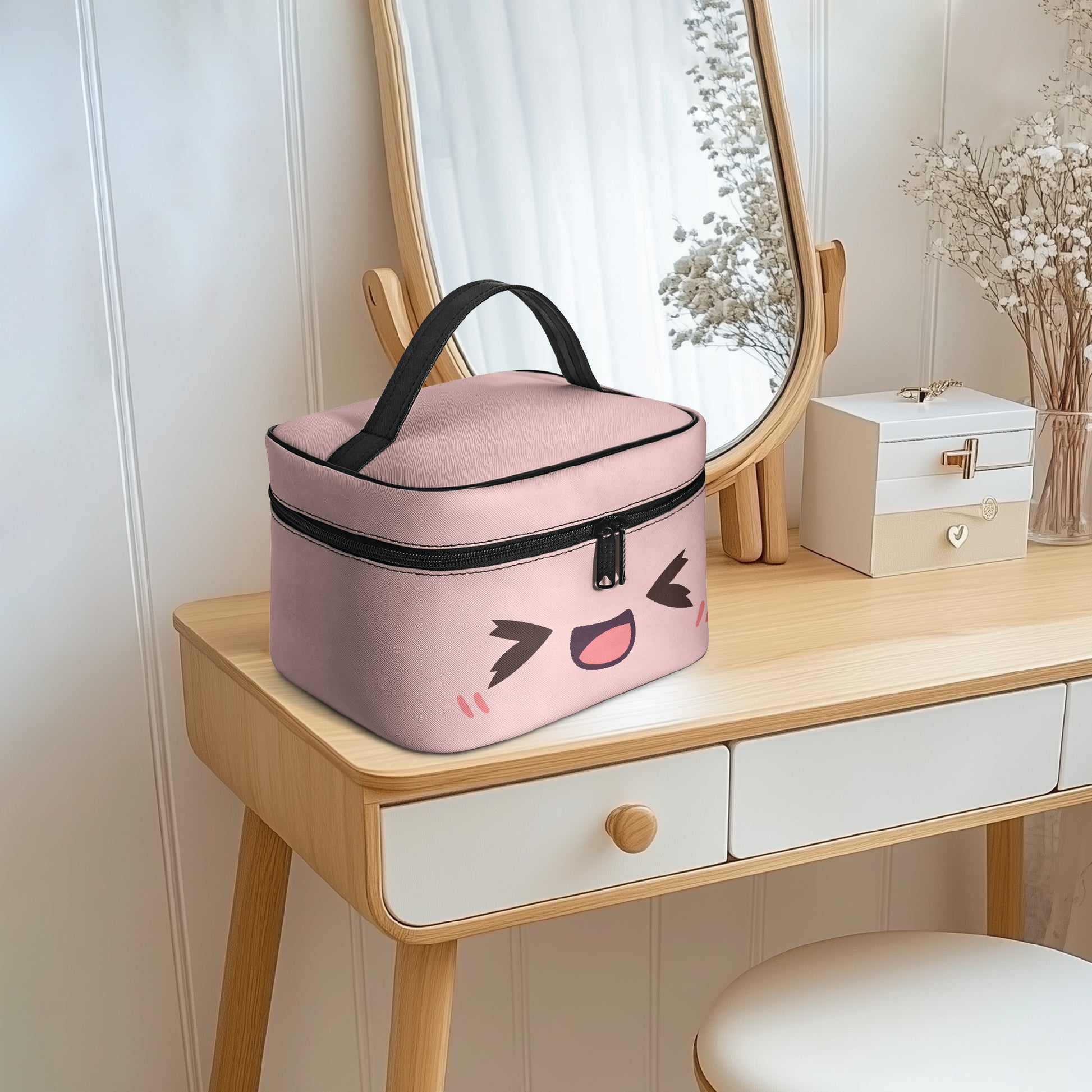 Große Kosmetiktasche - Lachendes Kawaii Kosmetiktasche JLR Design