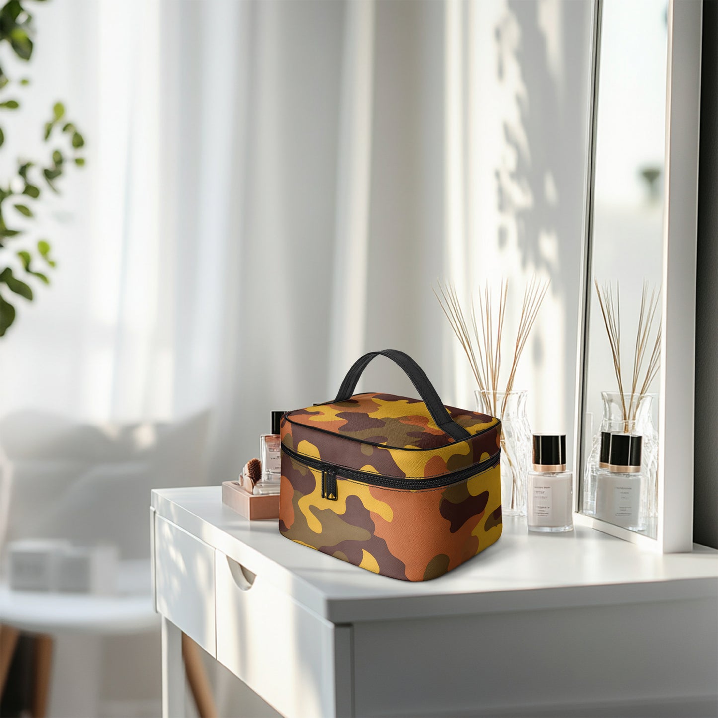 Große Kosmetiktasche - Orange Camouflage v1 Handbags JLR Design