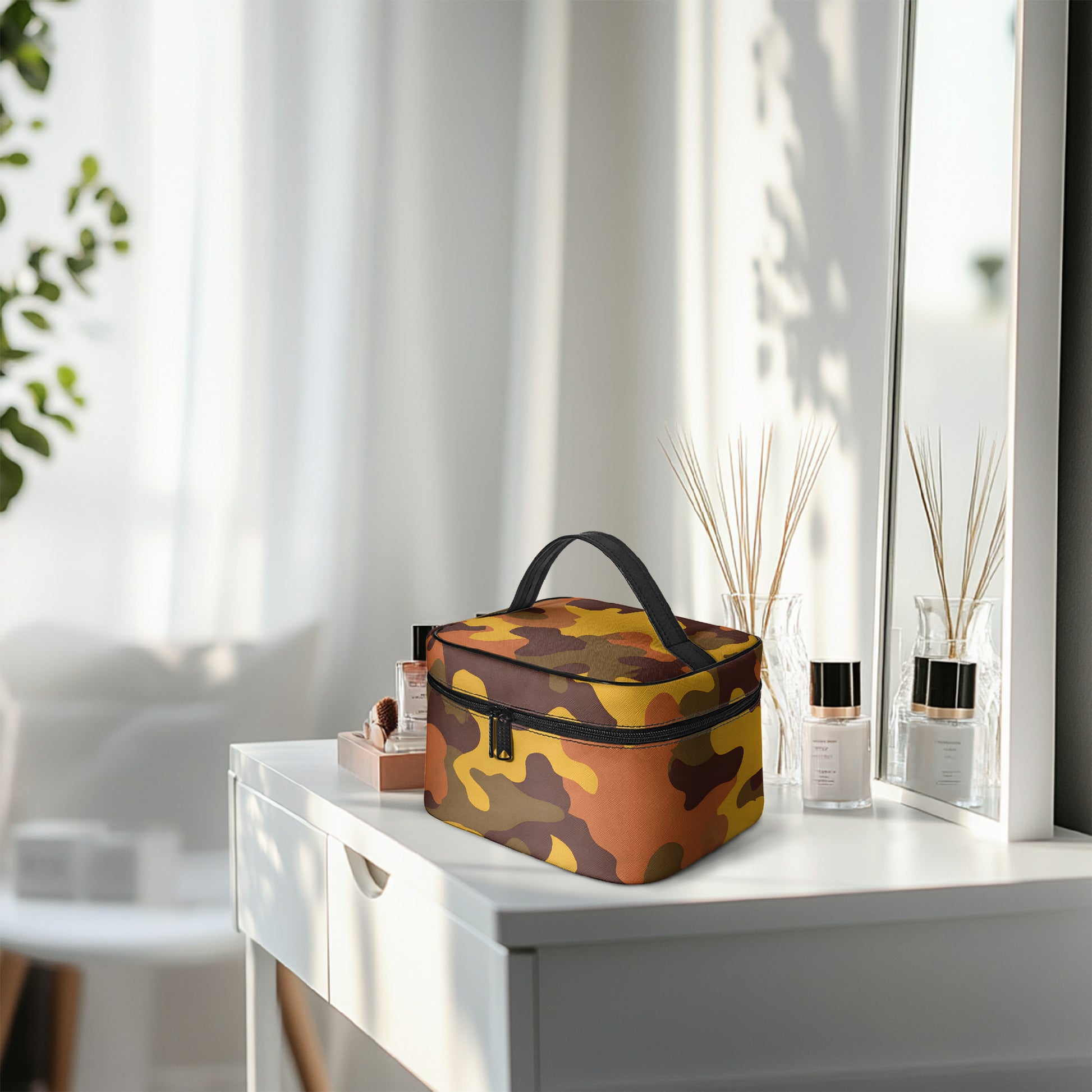 Große Kosmetiktasche - Orange Camouflage v1 Handbags JLR Design