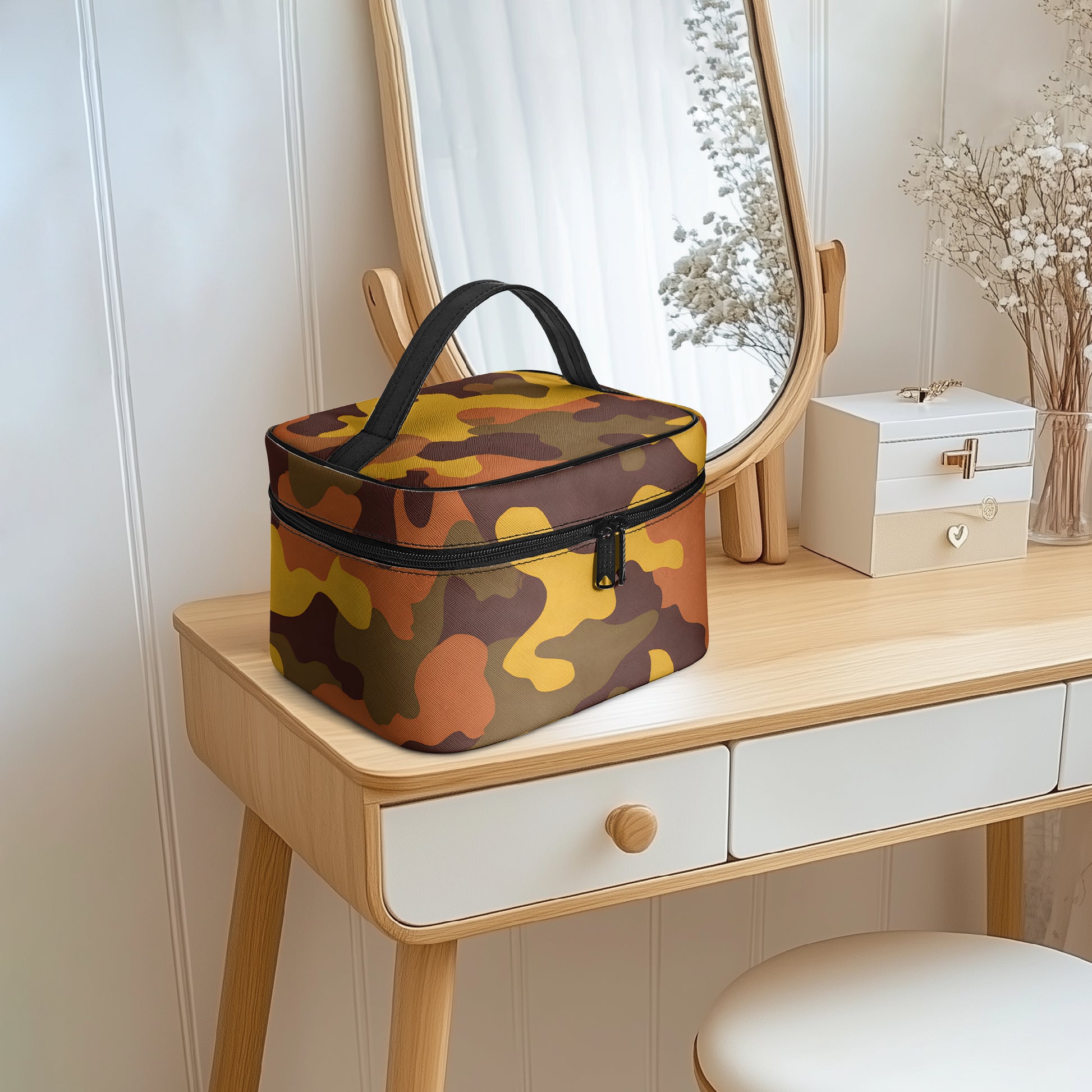 Große Kosmetiktasche - Orange Camouflage v1 Handbags JLR Design