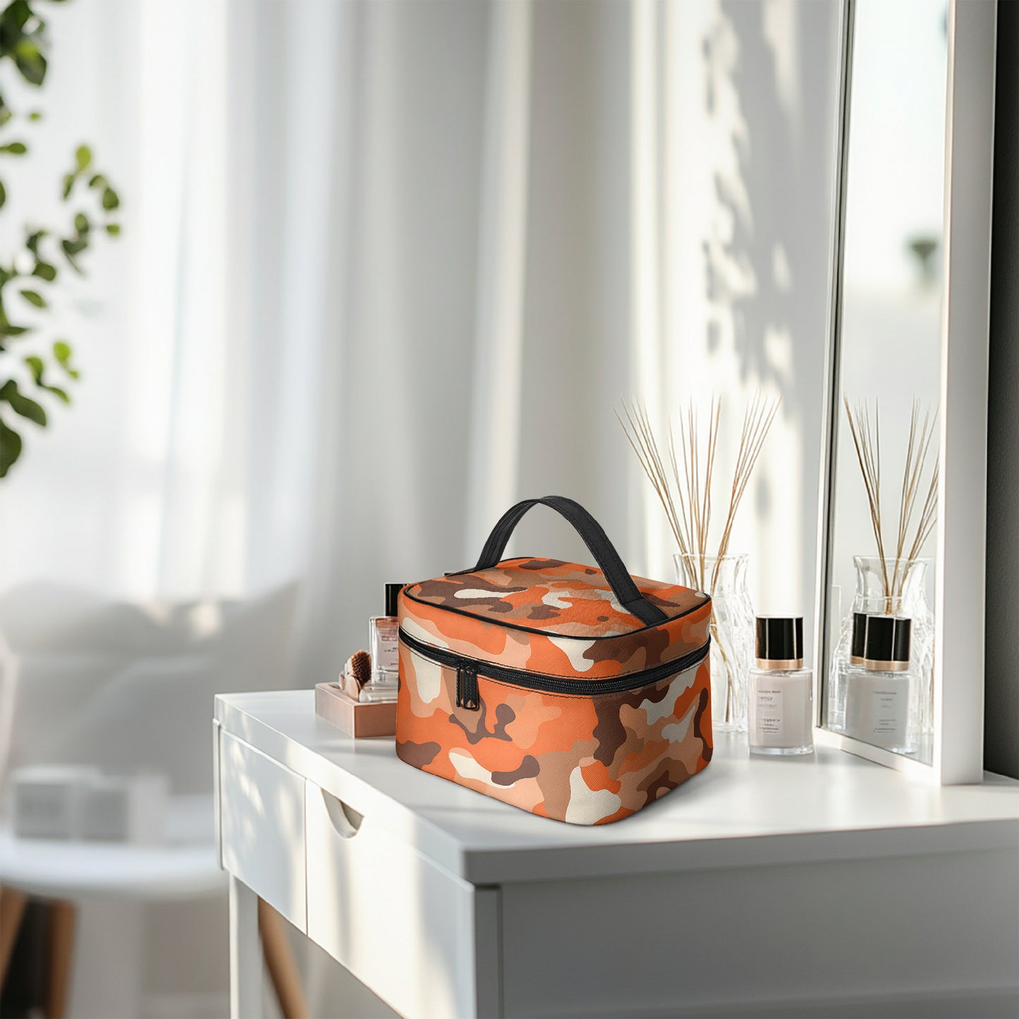 Große Kosmetiktasche - Orange Camouflage v2 Handbags JLR Design