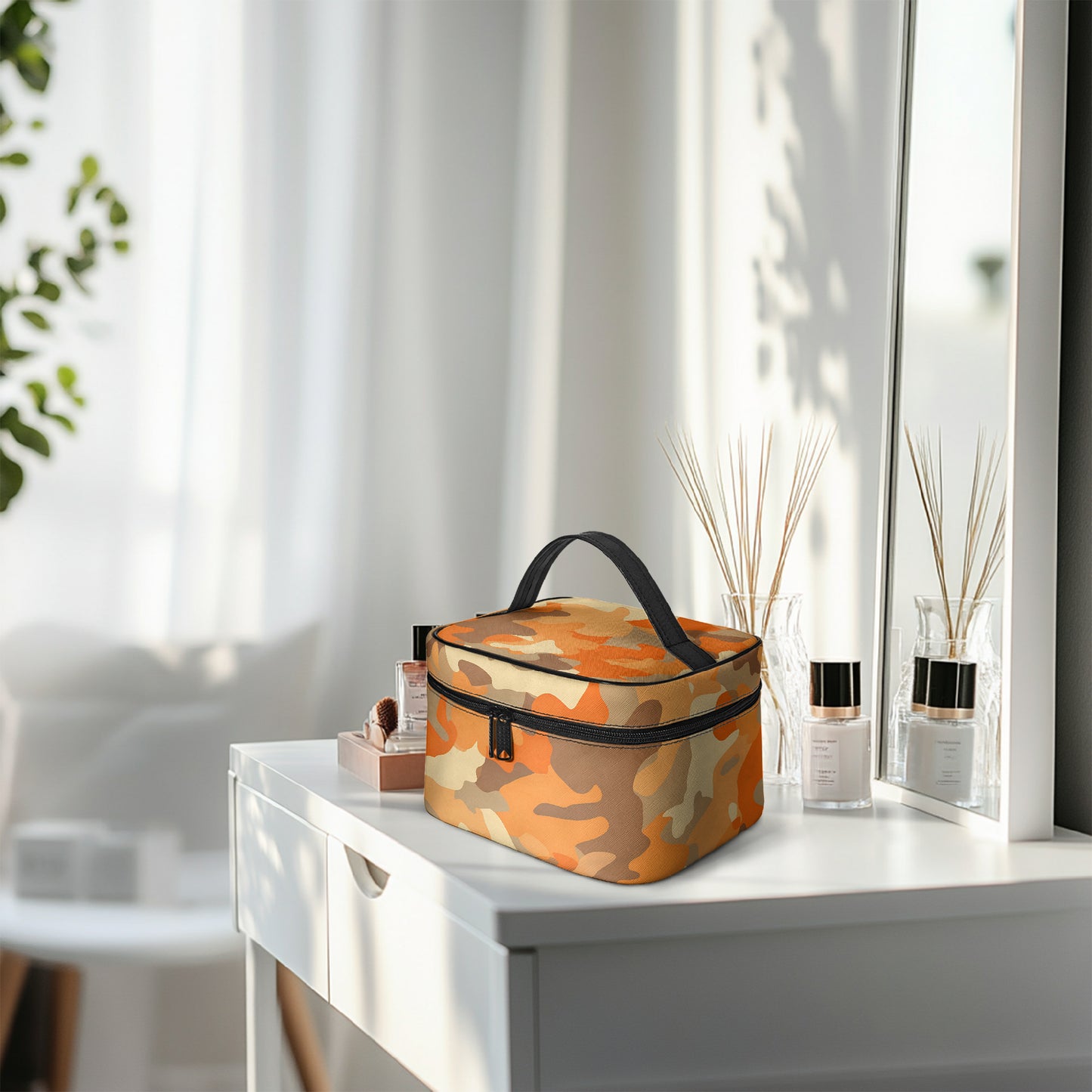 Große Kosmetiktasche - Orange Camouflage v4 Handbags JLR Design