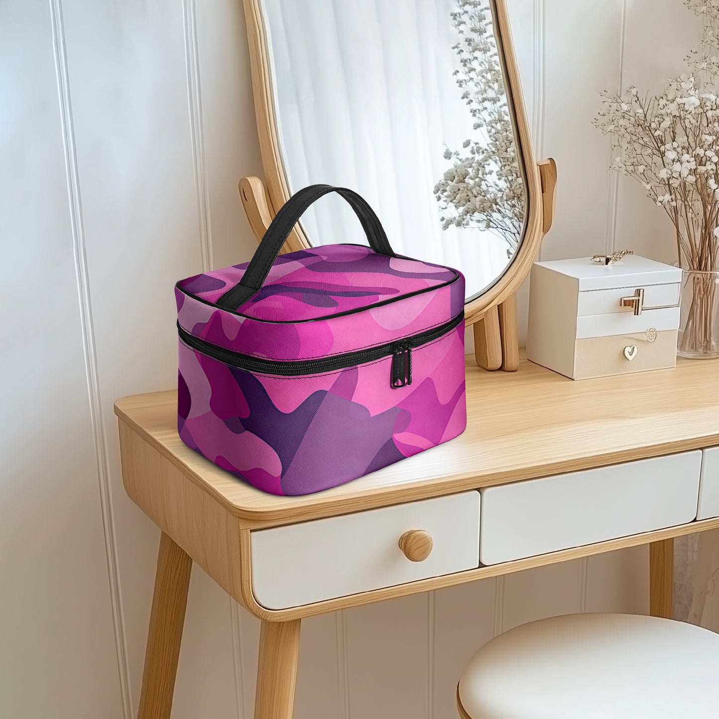 Große Kosmetiktasche - Pink Camouflage v1 Handbags JLR Design