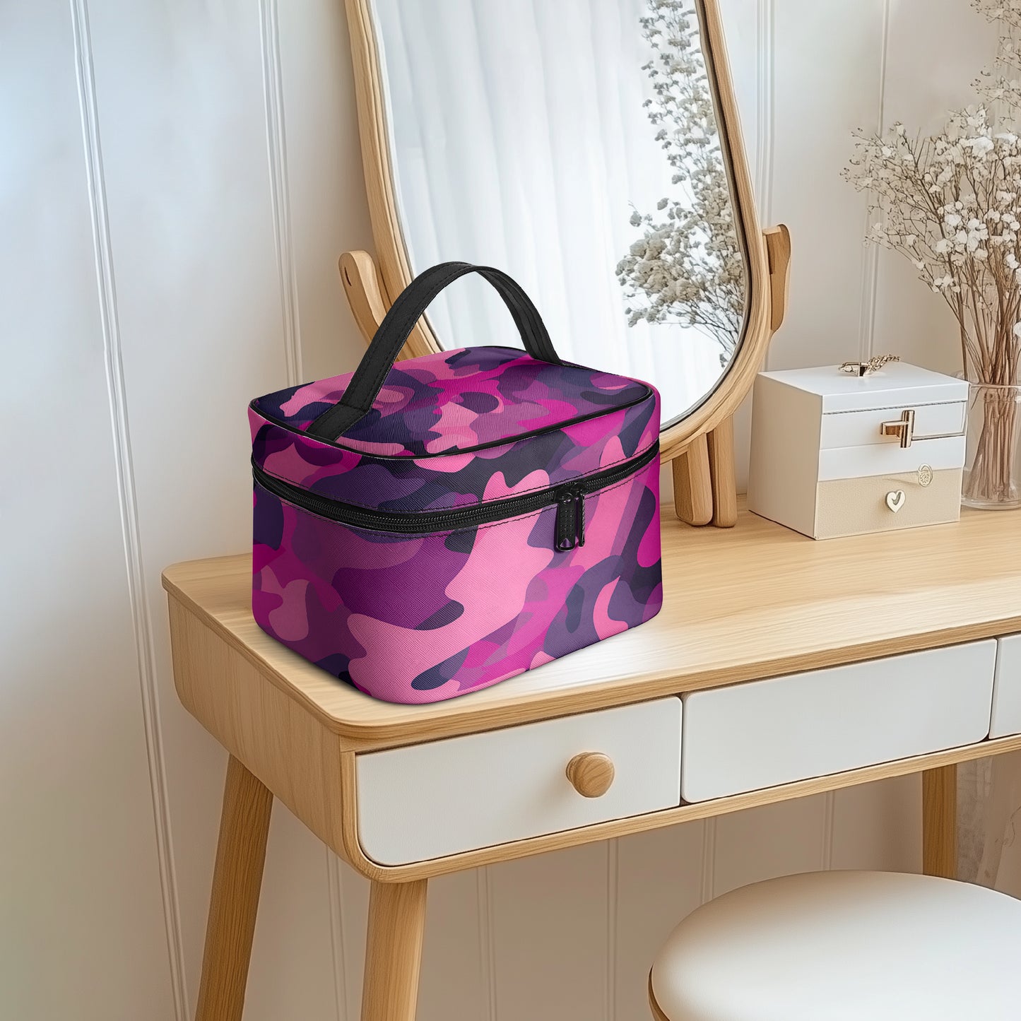 Große Kosmetiktasche - Pink Camouflage v2 Handbags JLR Design