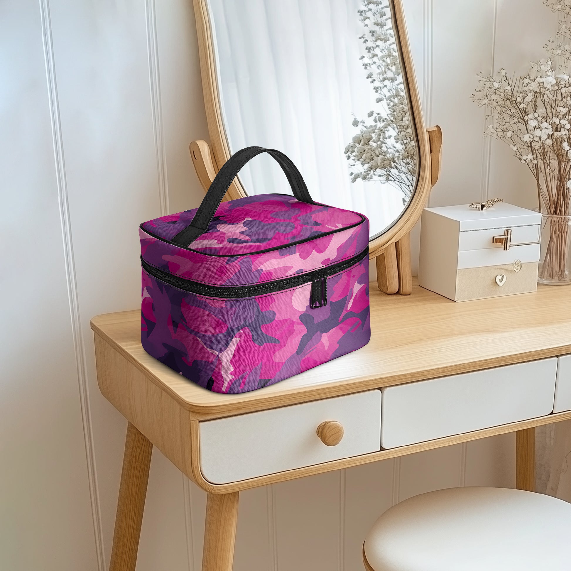 Große Kosmetiktasche - Pink Camouflage v3 Handbags JLR Design