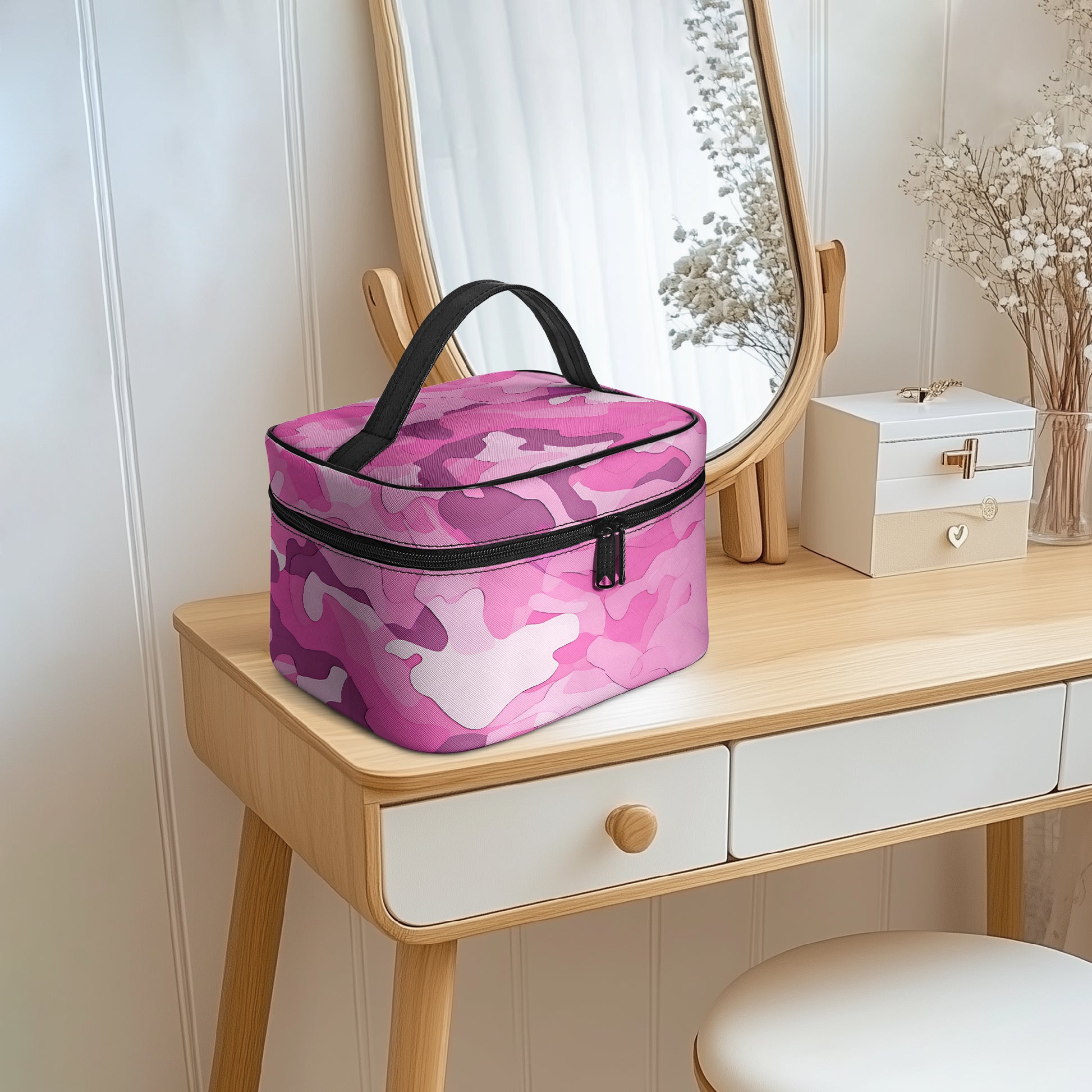 Große Kosmetiktasche - Pink Camouflage v4 Handbags JLR Design