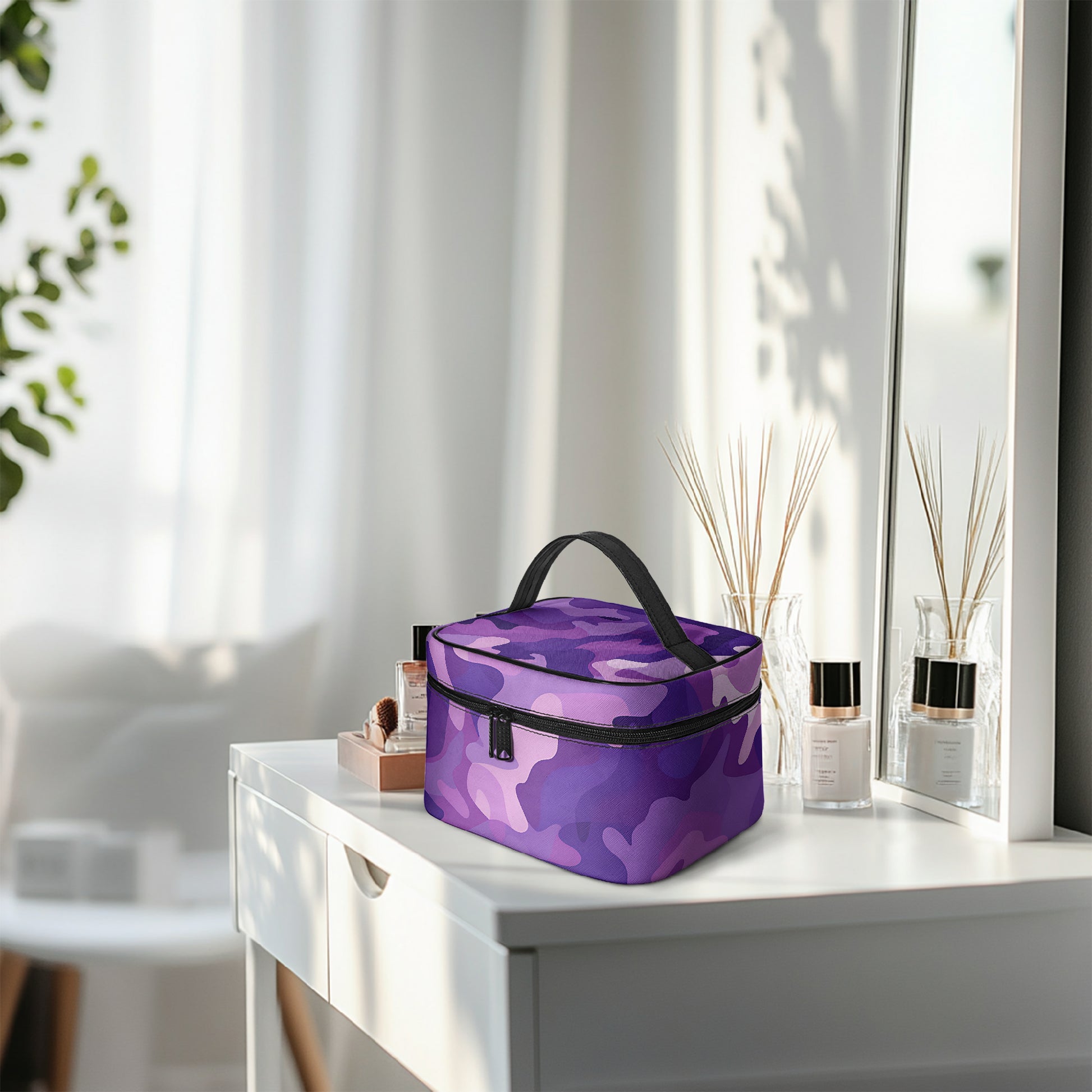 Große Kosmetiktasche - Purple Camouflage v1 Kosmetiktasche JLR Design