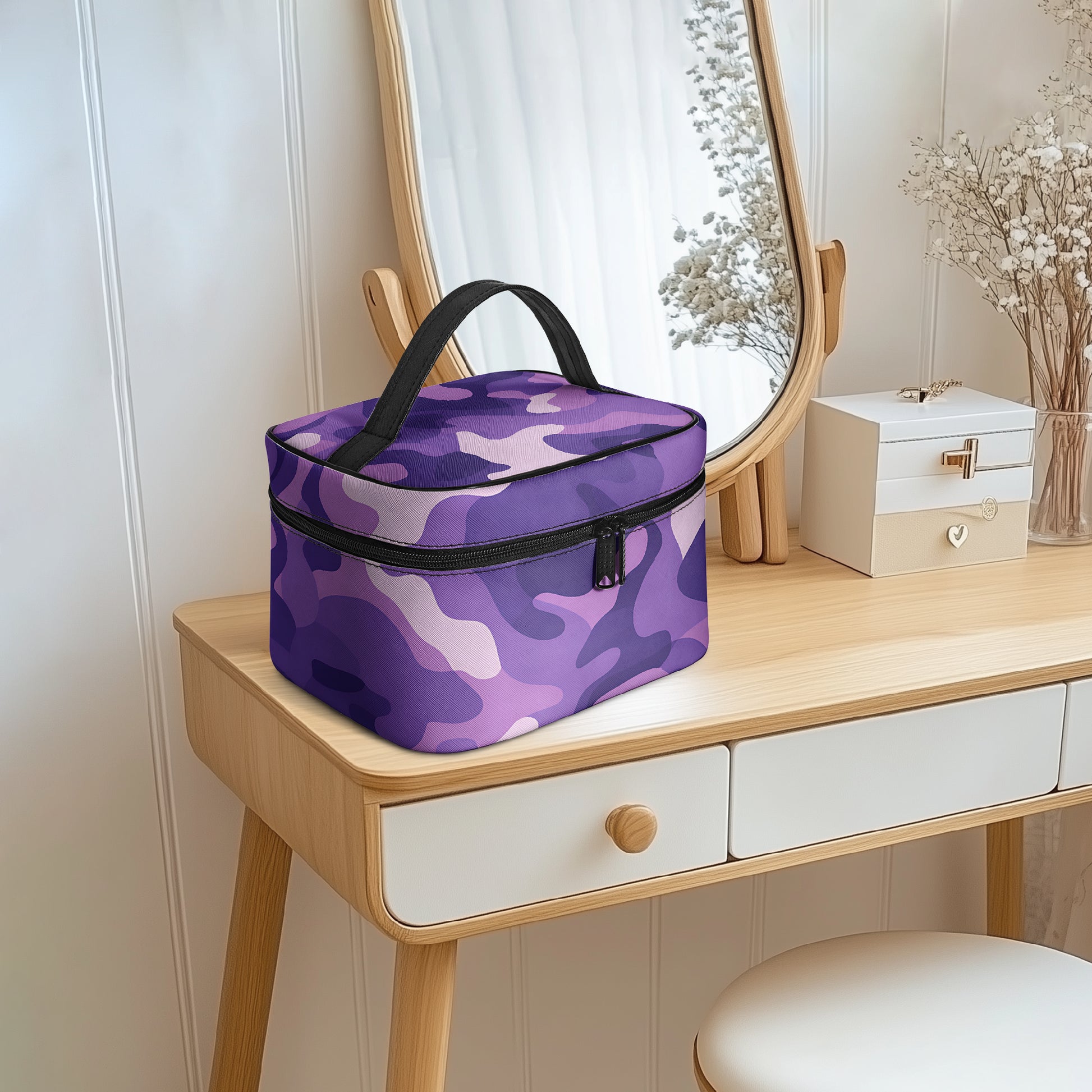 Große Kosmetiktasche - Purple Camouflage v3 Kosmetiktasche JLR Design