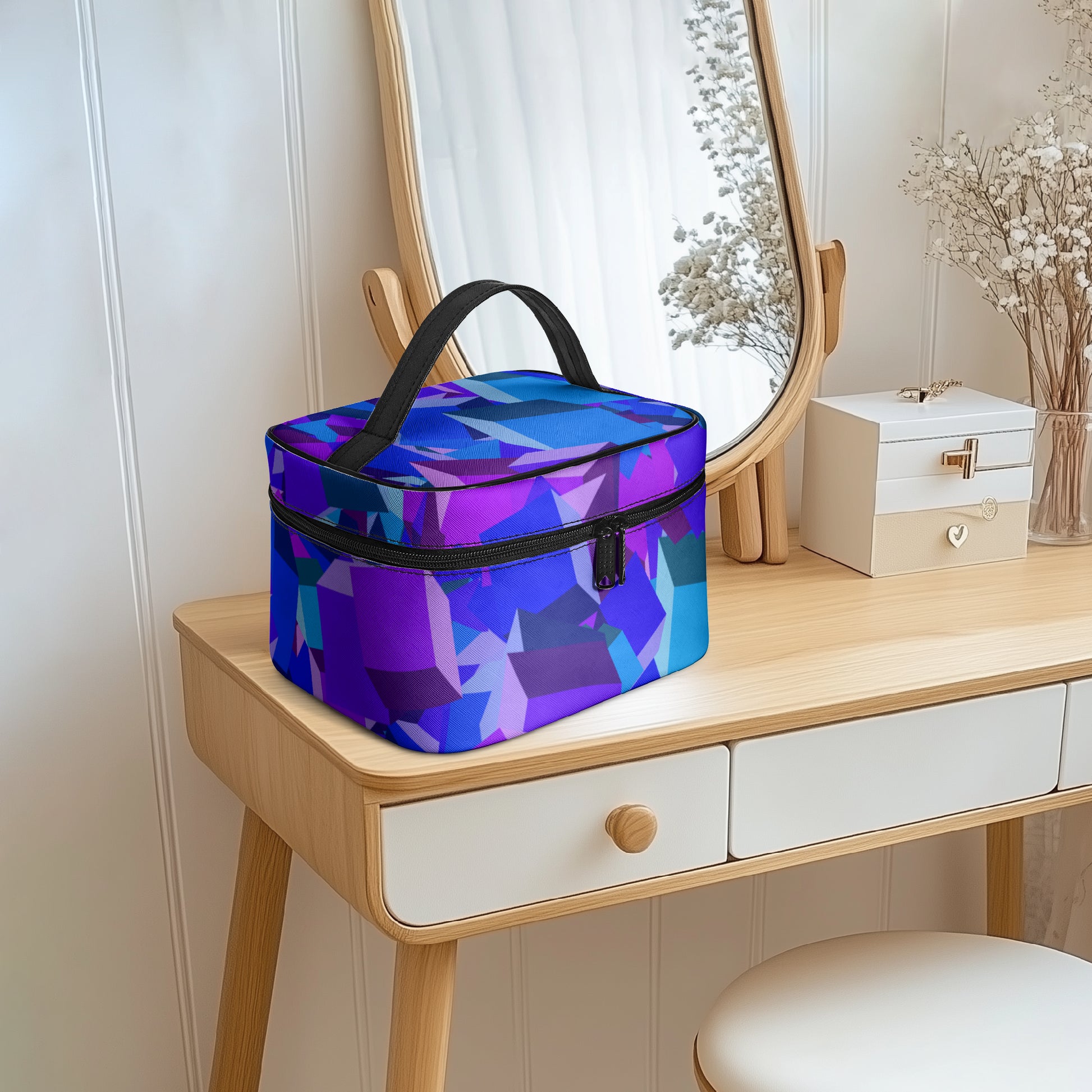 Große Kosmetiktasche - Purple Cube Kosmetiktasche JLR Design