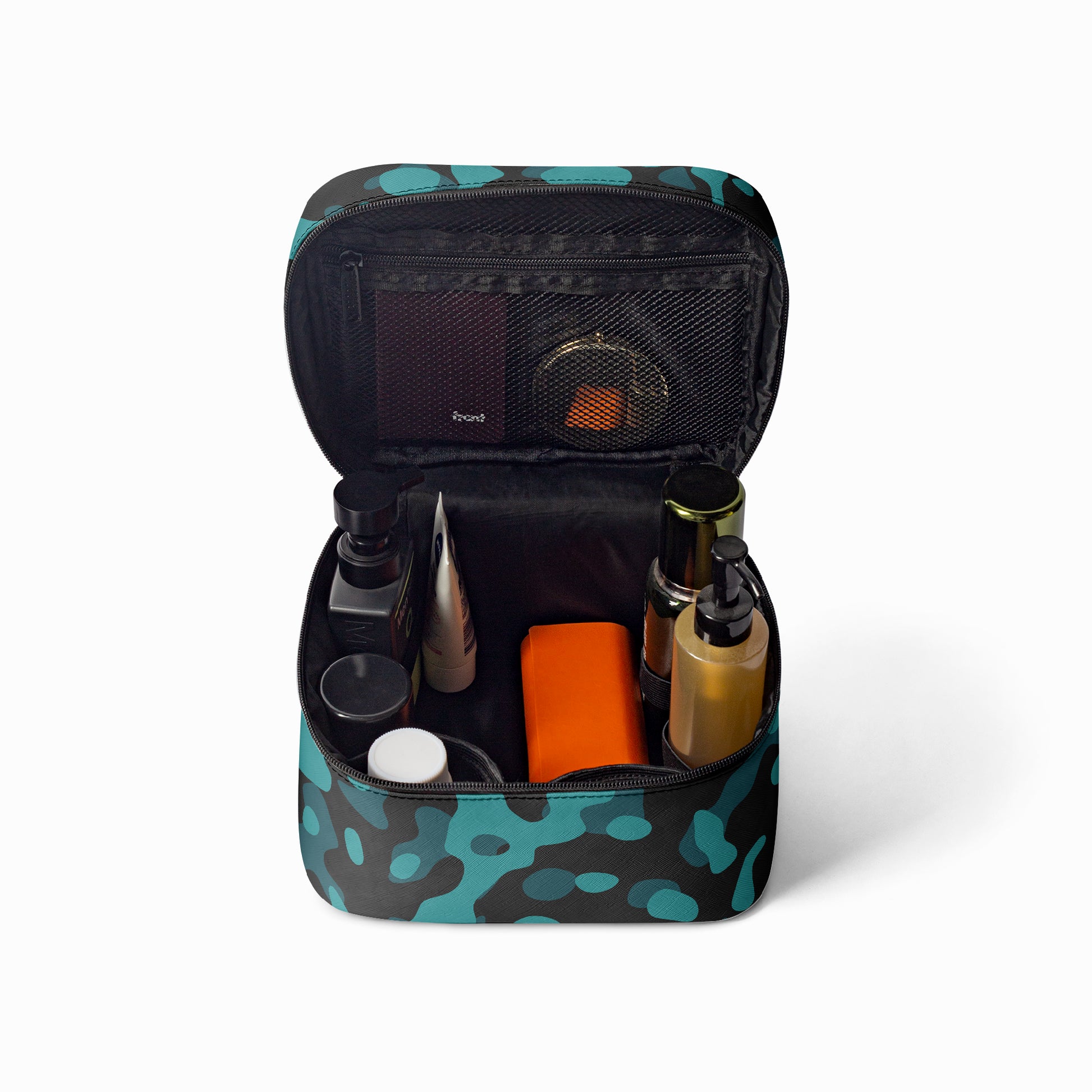 Große Kosmetiktasche - Türkis Camouflage Kosmetiktasche JLR Design