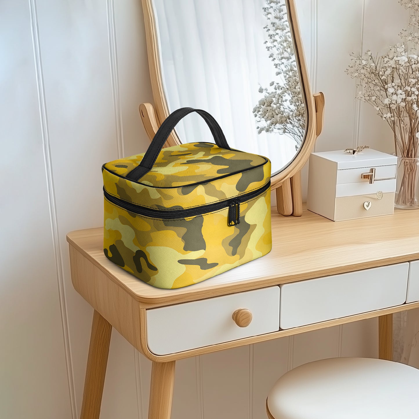Große Kosmetiktasche - Yellow Camouflage v3 Kosmetiktasche JLR Design