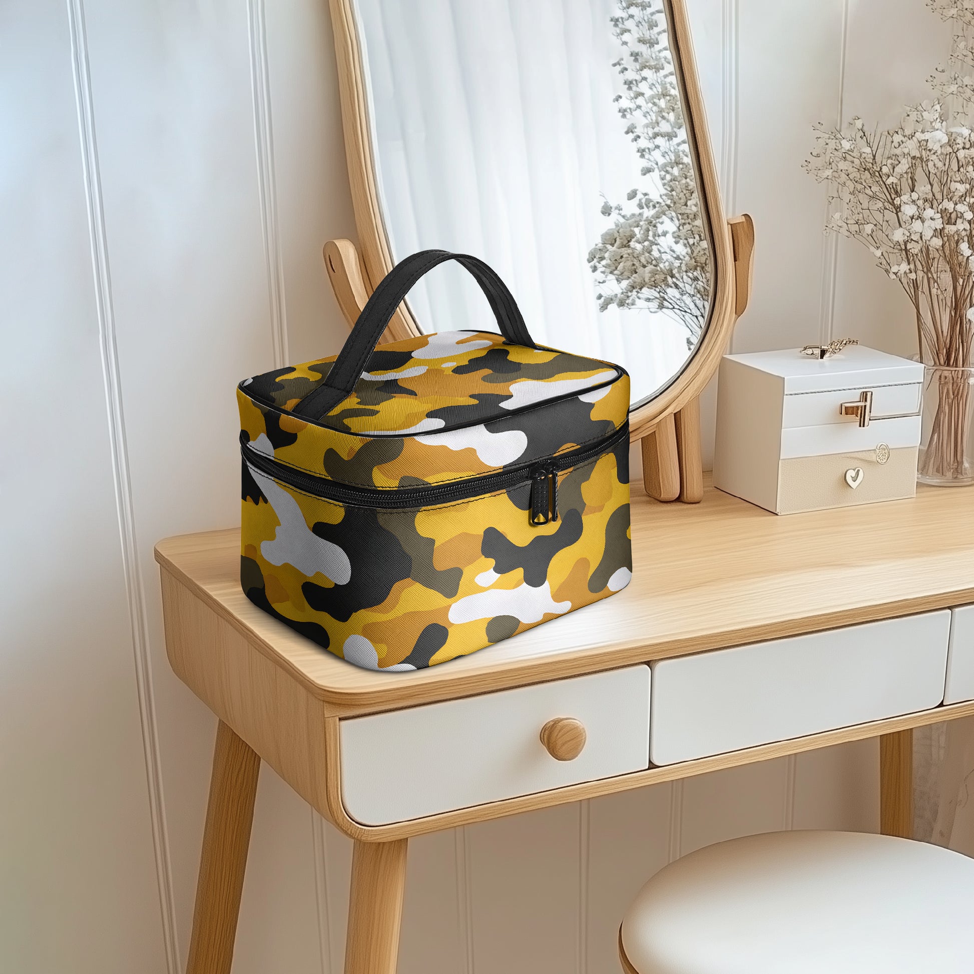Große Kosmetiktasche - Yellow Camouflage v4 Handbags JLR Design