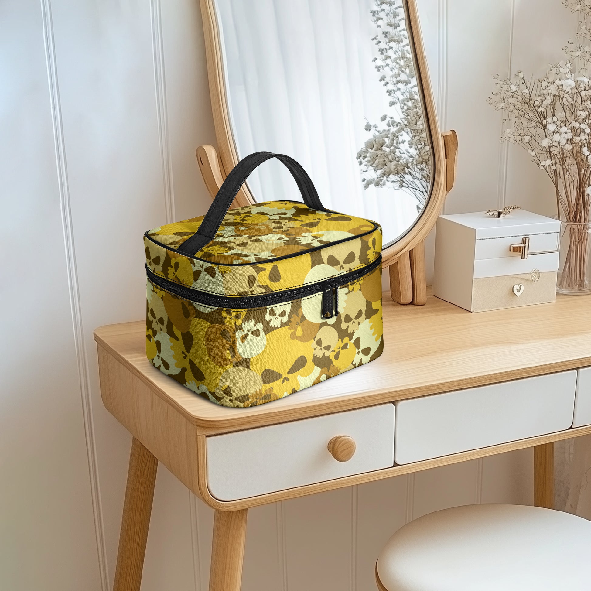 Große Kosmetiktasche - Yellow Skull Kosmetiktasche JLR Design