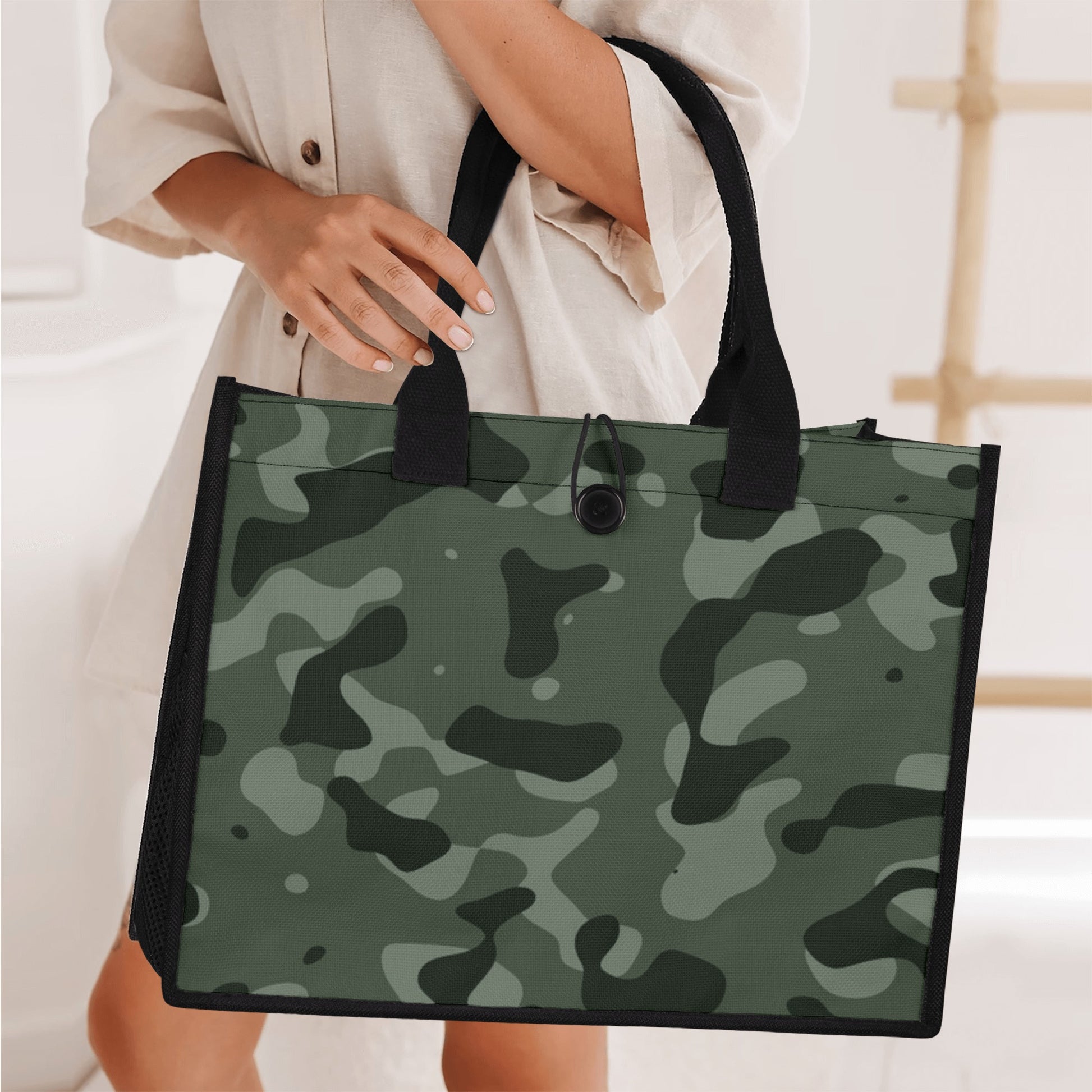 Grüne Camouflage Canvas Shopper Tasche Einkaufstasche JLR Design