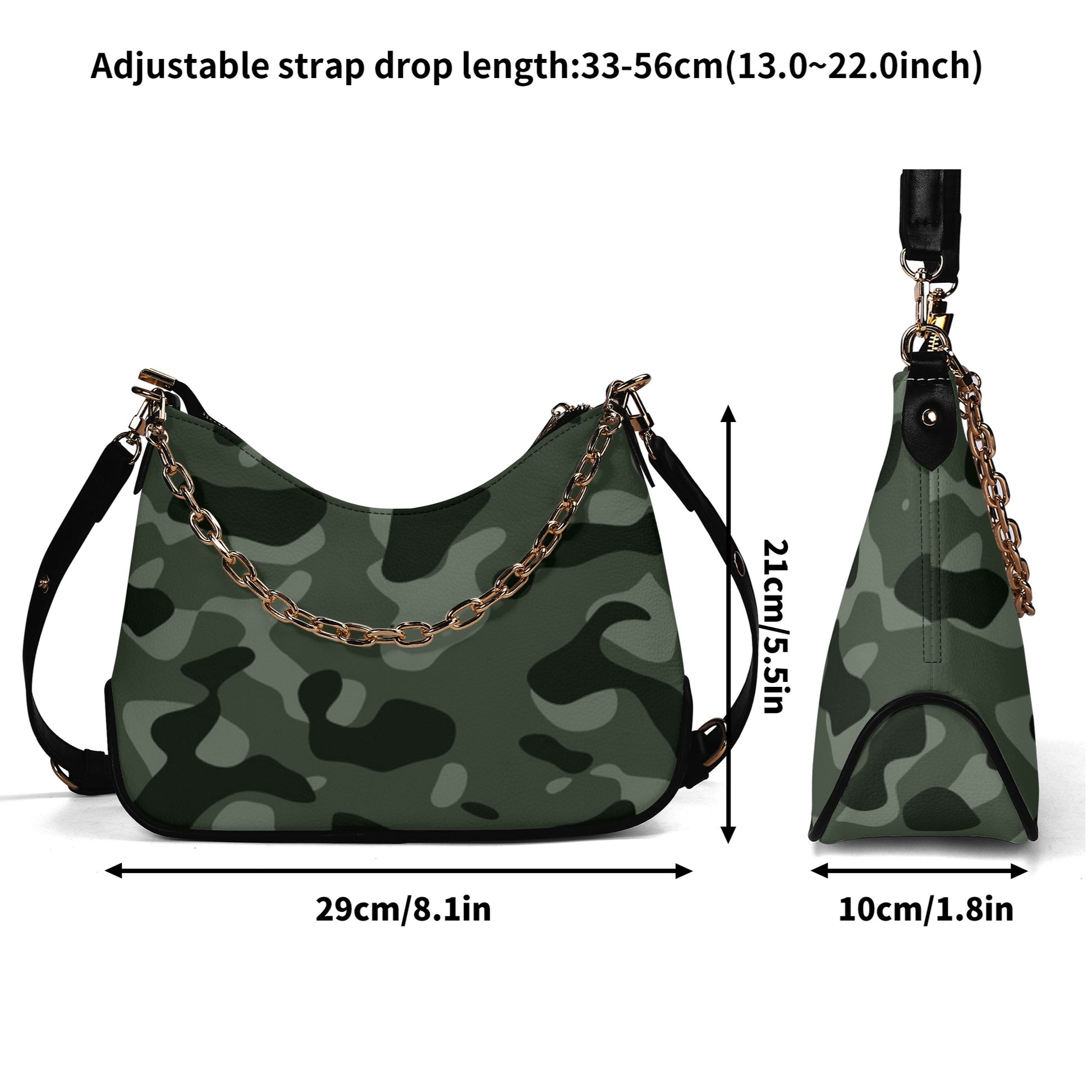 Grüne Camouflage elegante Umhängetasche mit Kette Umhängetasche JLR Design