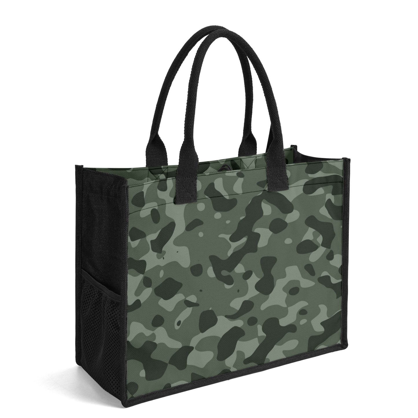 Grüne Camouflage Premium Canvas Shopper Tasche Einkaufstasche JLR Design