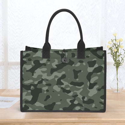 Grüne Camouflage Premium Canvas Shopper Tasche Einkaufstasche JLR Design