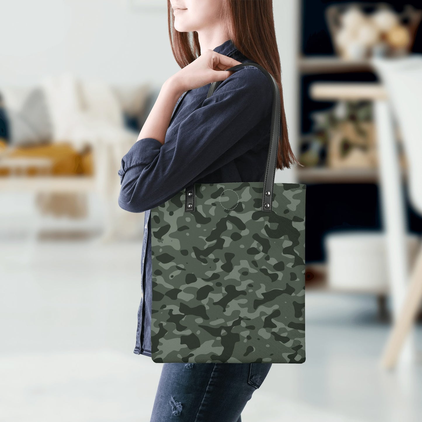 Grüne Camouflage PU Leder Handtasche Handtasche JLR Design