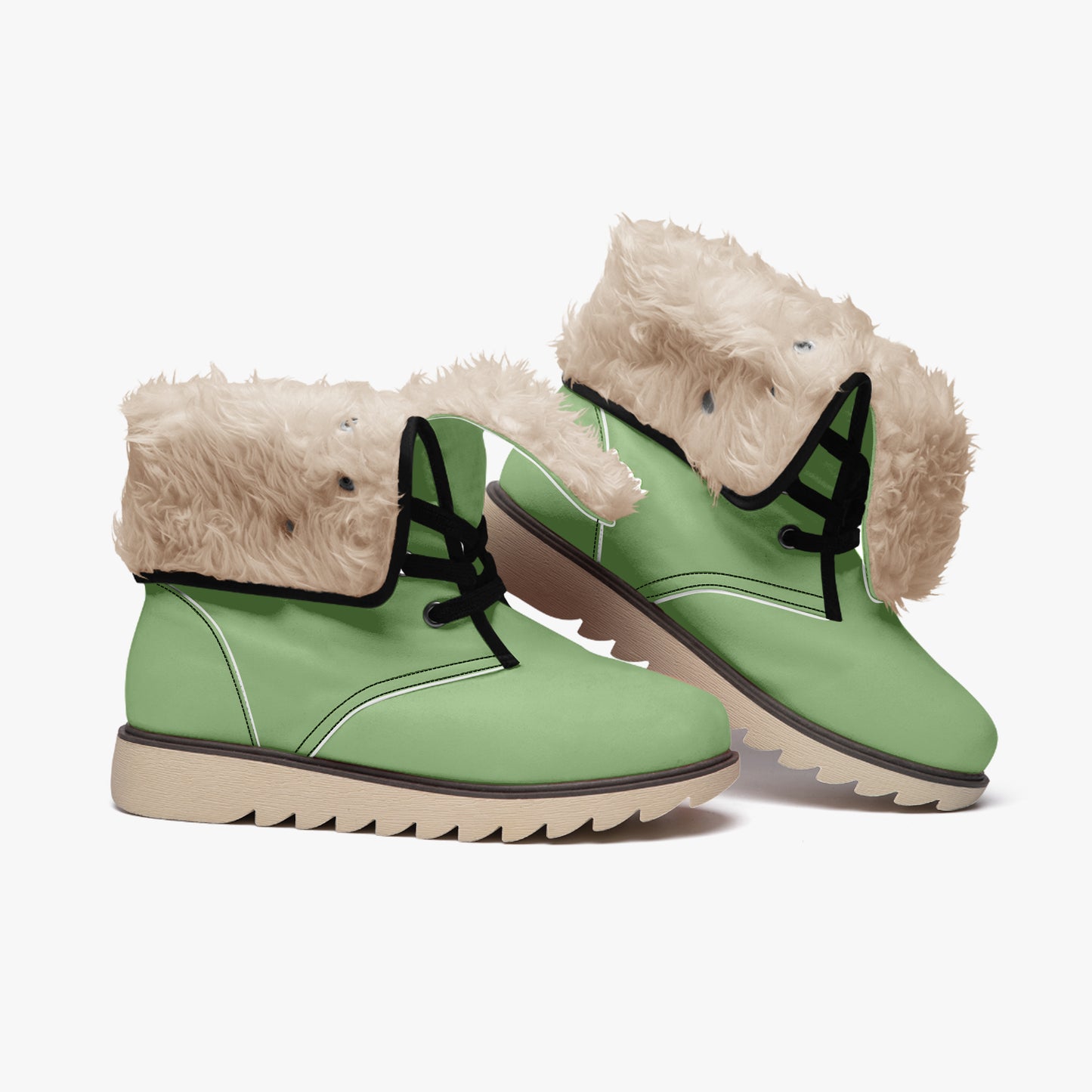 Grüne Chic Boots mit Plüschfutter Boots JLR Design