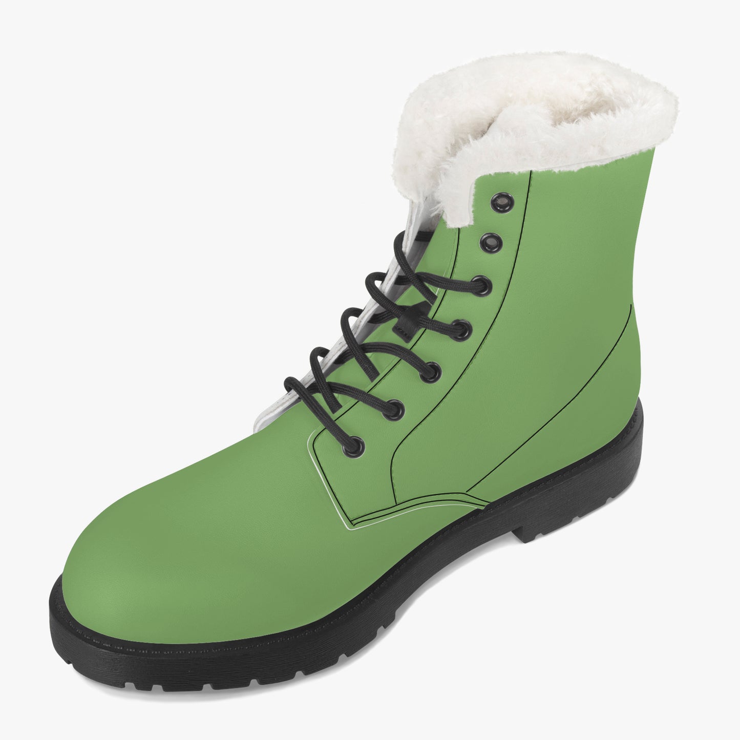 Grüne Faux Fur Leder Boots Boots JLR Design