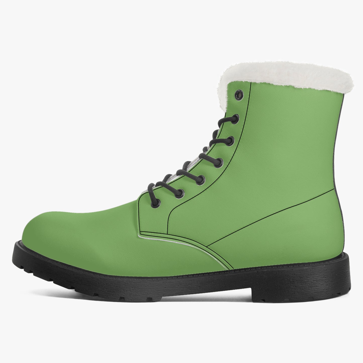 Grüne Faux Fur Leder Boots Boots JLR Design