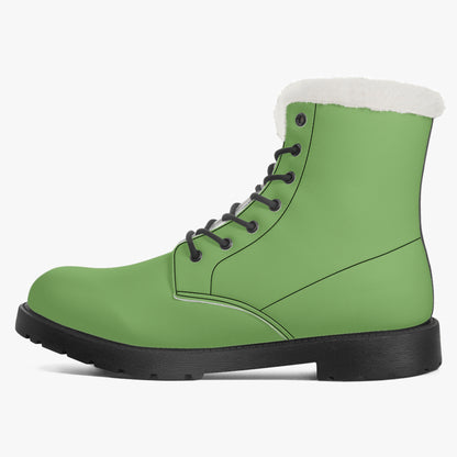 Grüne Faux Fur Leder Boots Boots JLR Design