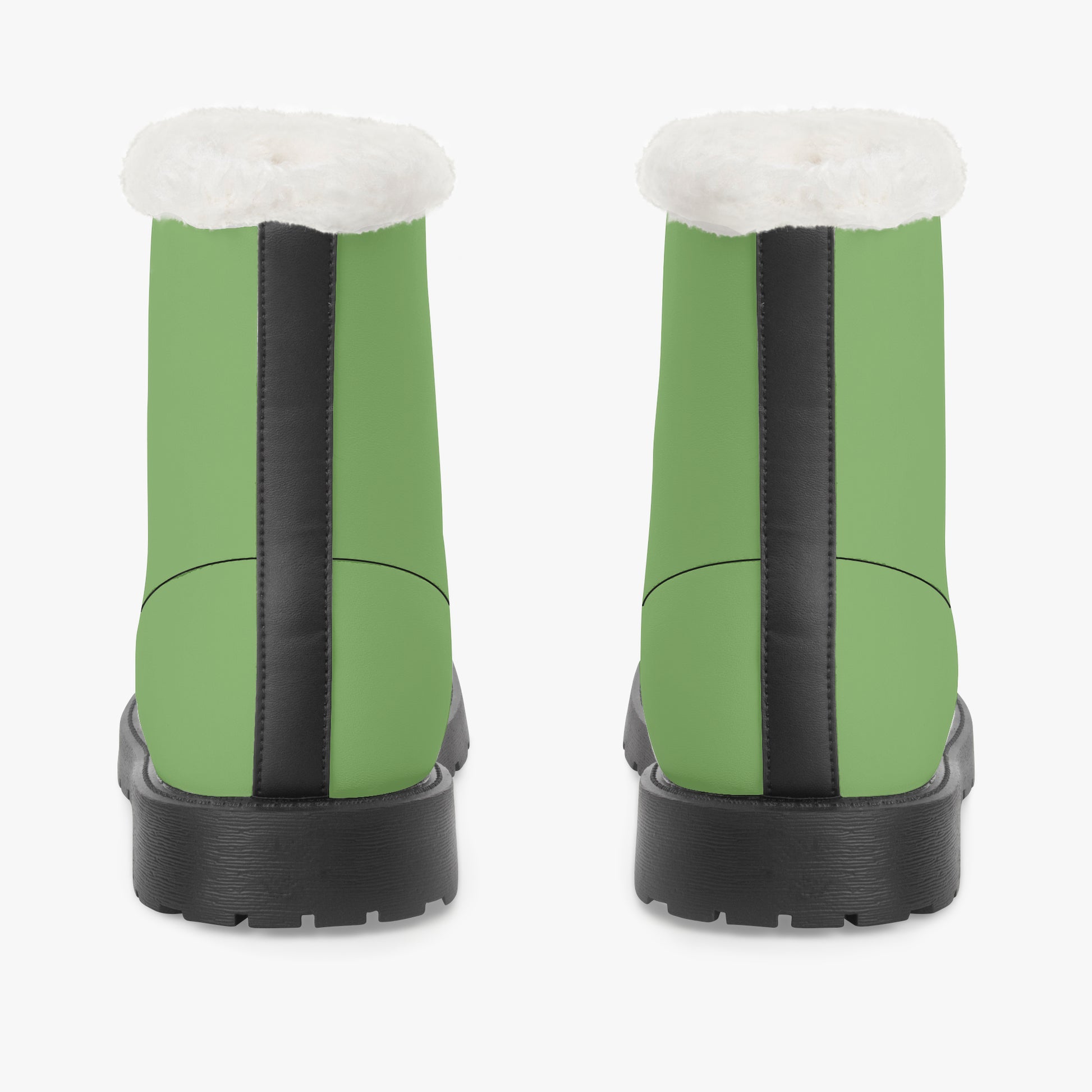 Grüne Faux Fur Leder Boots Boots JLR Design