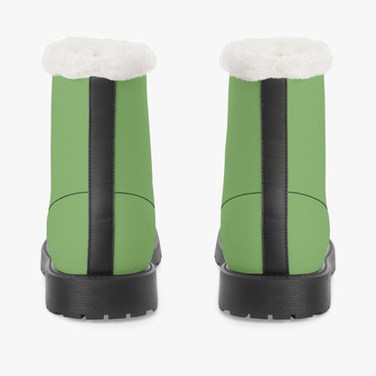 Grüne Faux Fur Leder Boots Boots JLR Design