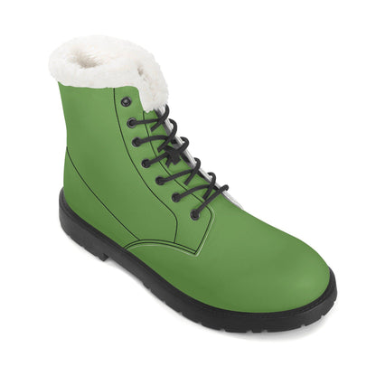 Grüne Faux Fur Stiefel für Damen -- Grüne Faux Fur Stiefel für Damen - undefined Lederstiefel | JLR Design