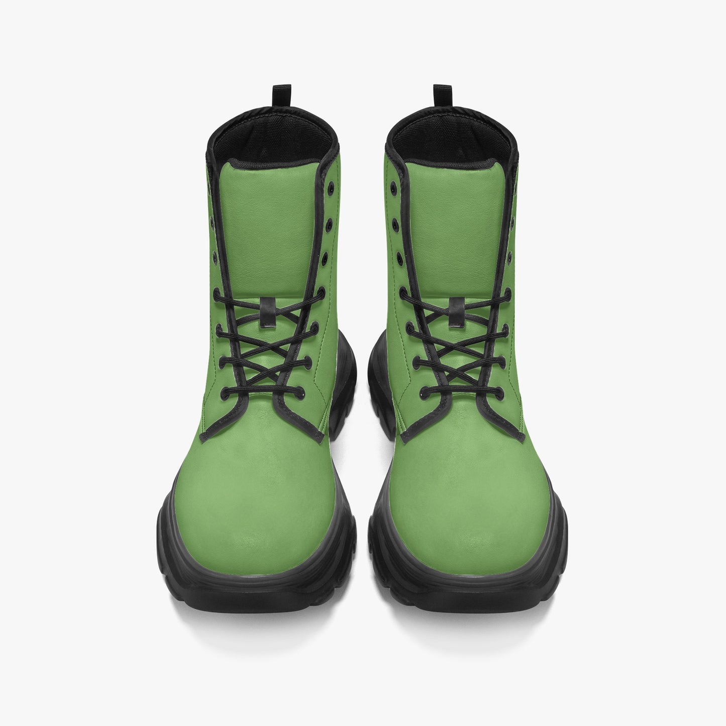 Grüne Leather Chunky Boots Boots JLR Design