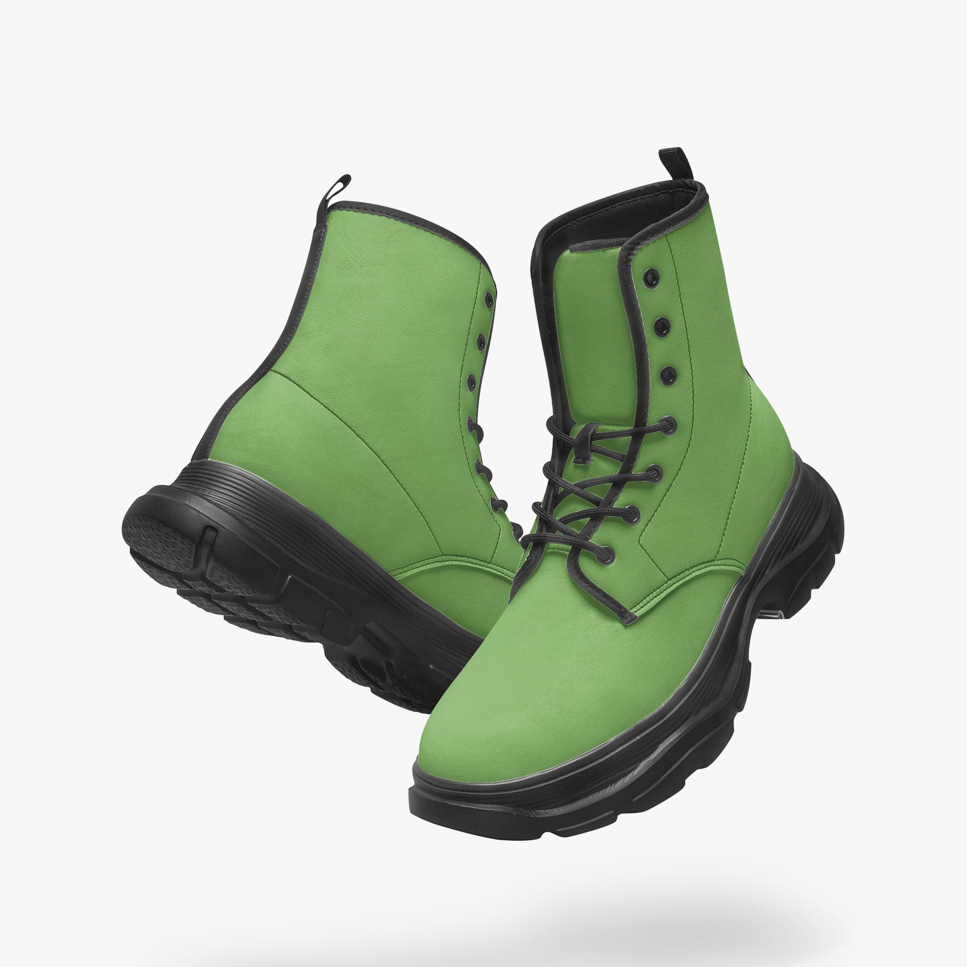 Grüne Leather Chunky Boots Boots JLR Design