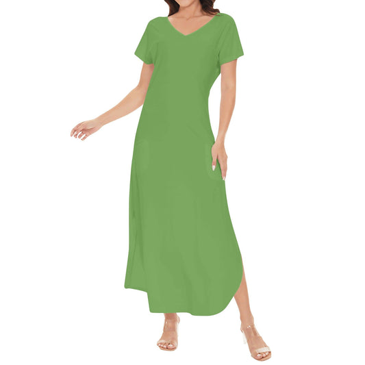 Grünes kurzärmliges drapiertes Kleid drapiertes Kleid 54.99 drapiert, grün, kleid, kurzärmlig JLR Design