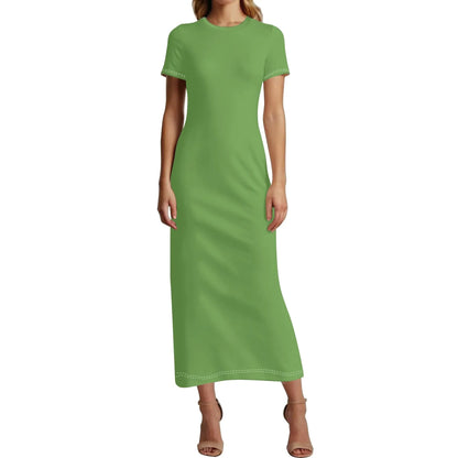 grunes-short-sleeve-long-dress-long-dress-jlr-design-55238 - JLR Design