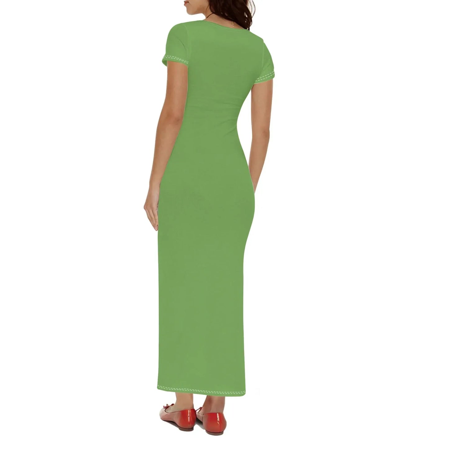 grunes-short-sleeve-long-dress-long-dress-jlr-design-46758 - JLR Design