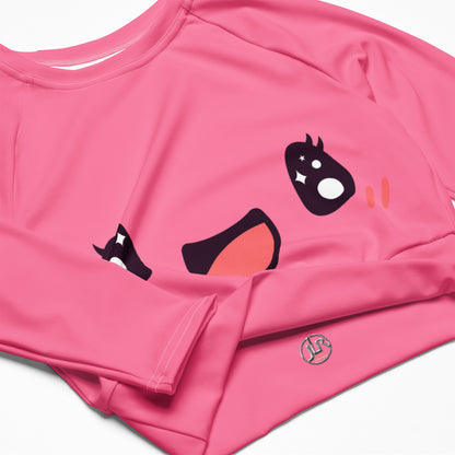 Happy Kawaii Long Sleeve Crop Top JLR Design