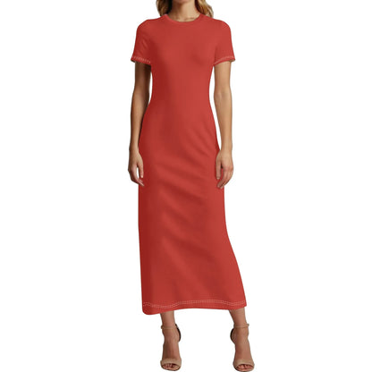 harley-davidson-red-short-sleeve-long-dress-long-dress-jlr-design-64268 - JLR Design