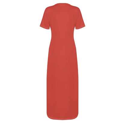 harley-davidson-red-short-sleeve-long-dress-long-dress-jlr-design-95185 - JLR Design