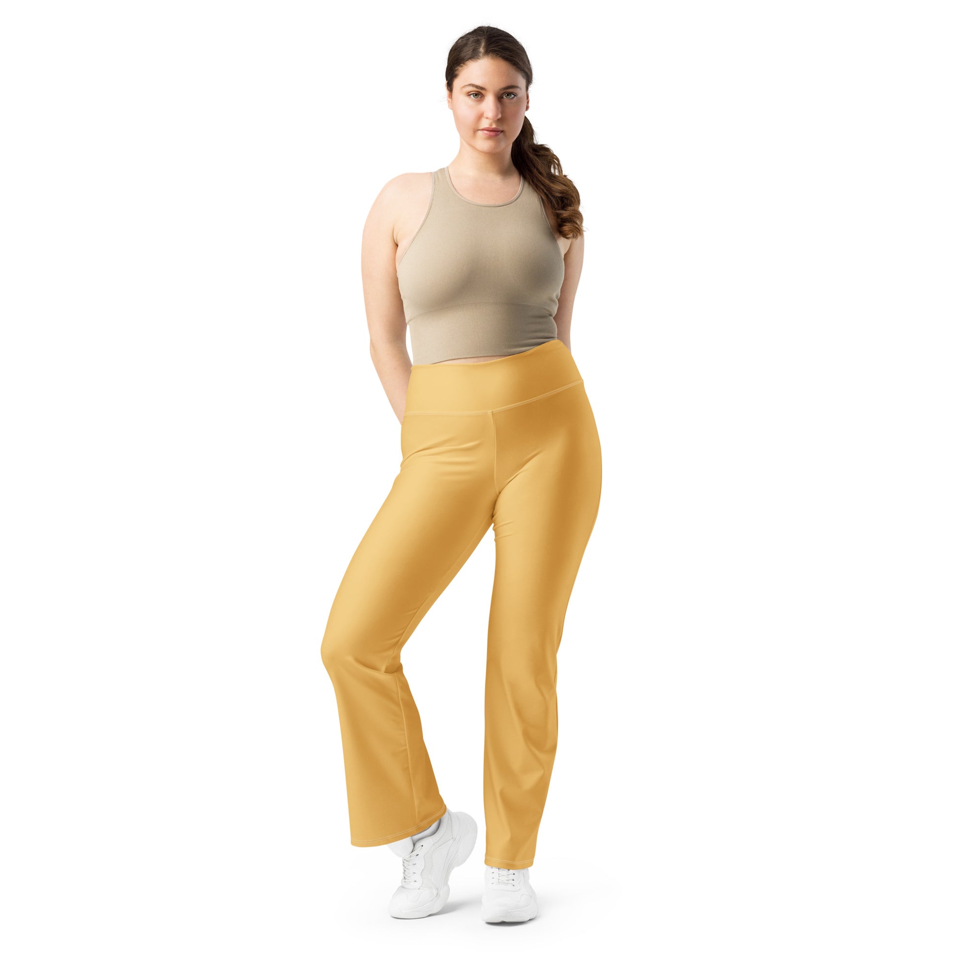 Harvest Gold High Waist Flare Leggings Flare Leggings 59.99 Flare, Gold, Harvest, High, Leggings, Waist JLR Design