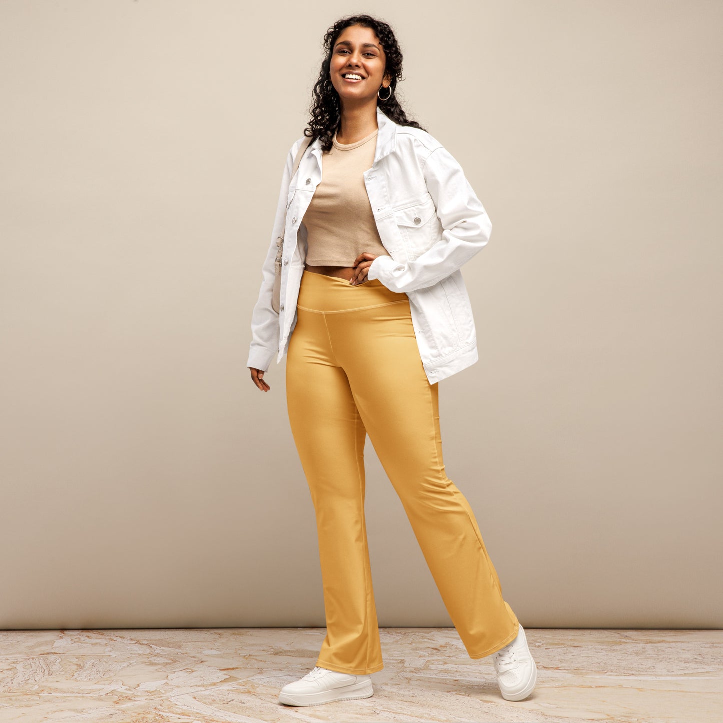 Harvest Gold High Waist Flare Leggings Flare Leggings JLR Design