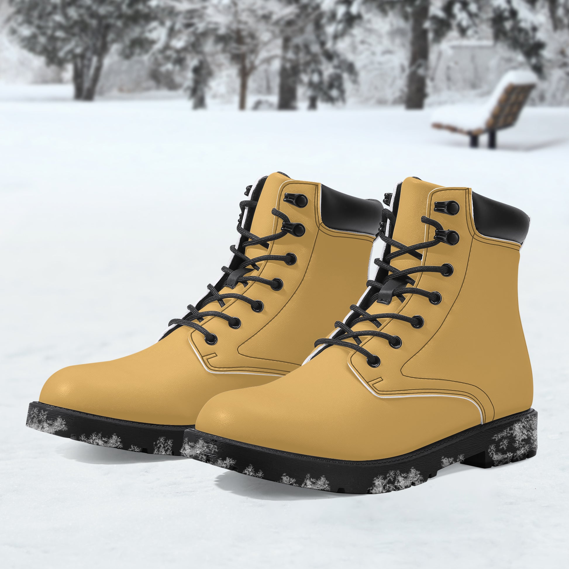 Harvest Gold Leder Boots | Stylische und Warme Winterstiefel Boots JLR Design