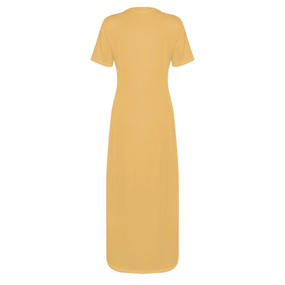 harvest-gold-short-sleeve-long-dress-long-dress-jlr-design-80793 - JLR Design