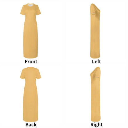 harvest-gold-short-sleeve-long-dress-long-dress-jlr-design-11888 - JLR Design