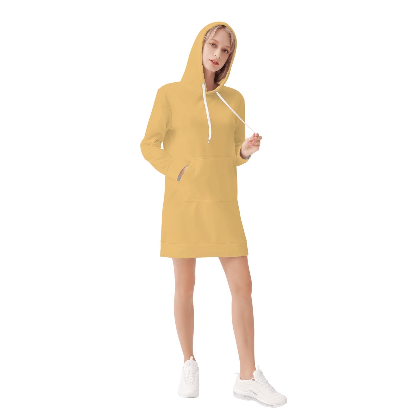 Harvest Gold Velvet Hoodie Dress Hoodiekleid JLR Design