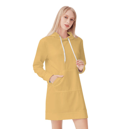 Harvest Gold Velvet Hoodie Dress Hoodiekleid JLR Design