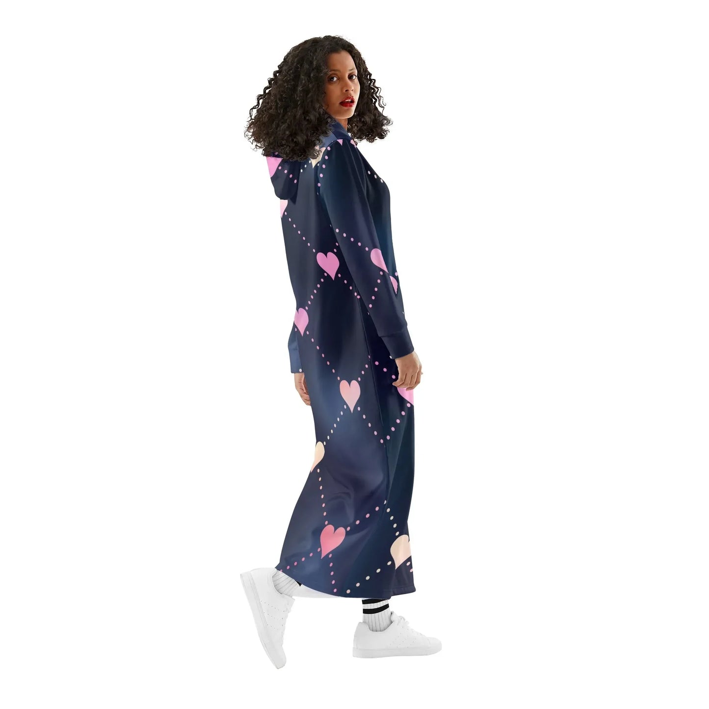 hearts-bequemes-leichtes-hoodie-kleid-hoodiekleid-jlr-design-46547 - JLR Design