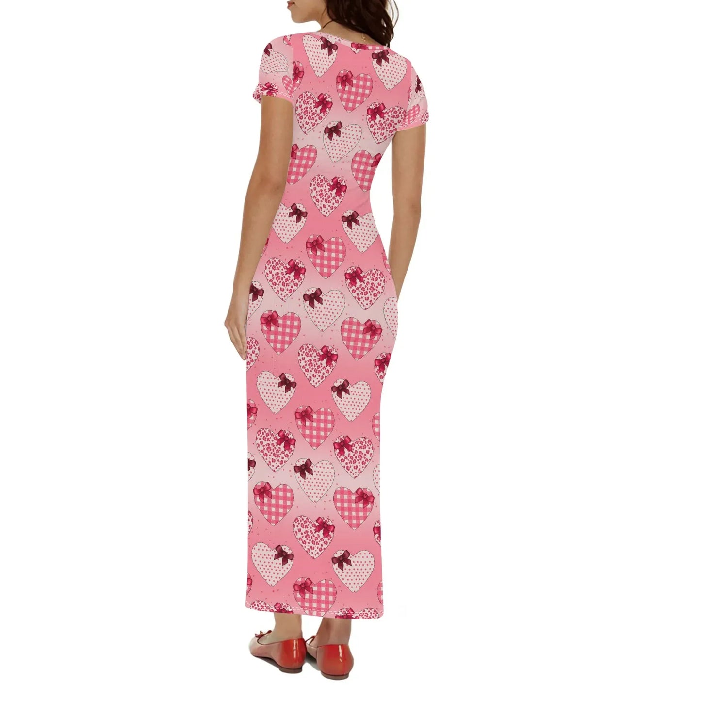 hearts-short-sleeve-long-dress-long-dress-jlr-design-88300 - JLR Design